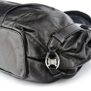 Celine Black Crackled Leather Bittersweet Bag