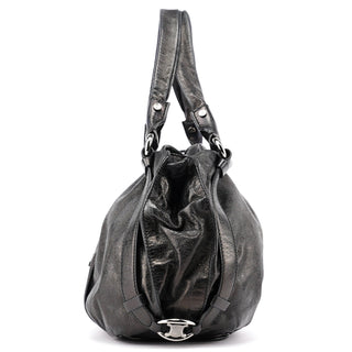 Celine Black Crackled Leather Bittersweet Bag