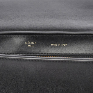 Celine Black Embossed Calfskin Trapeze 2-Way Bag