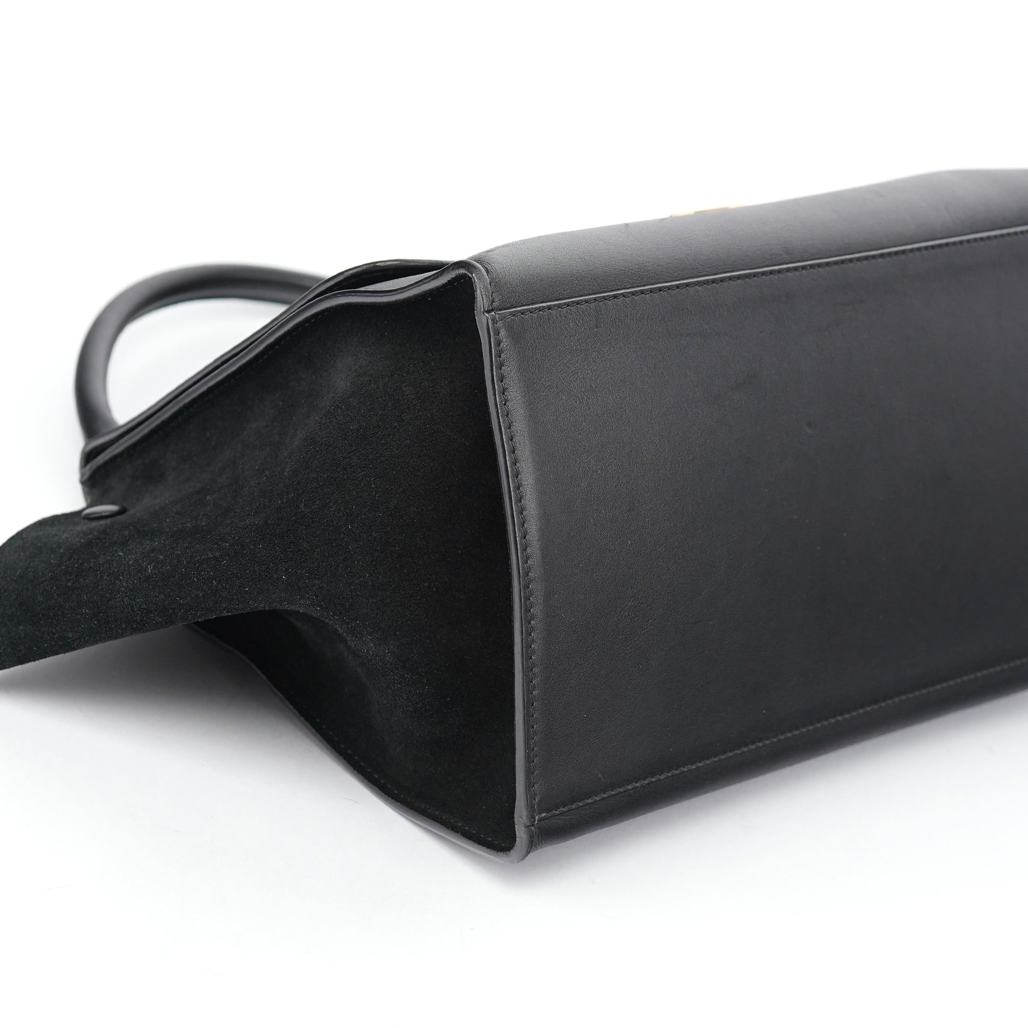 Celine Black Embossed Calfskin Trapeze 2-Way Bag