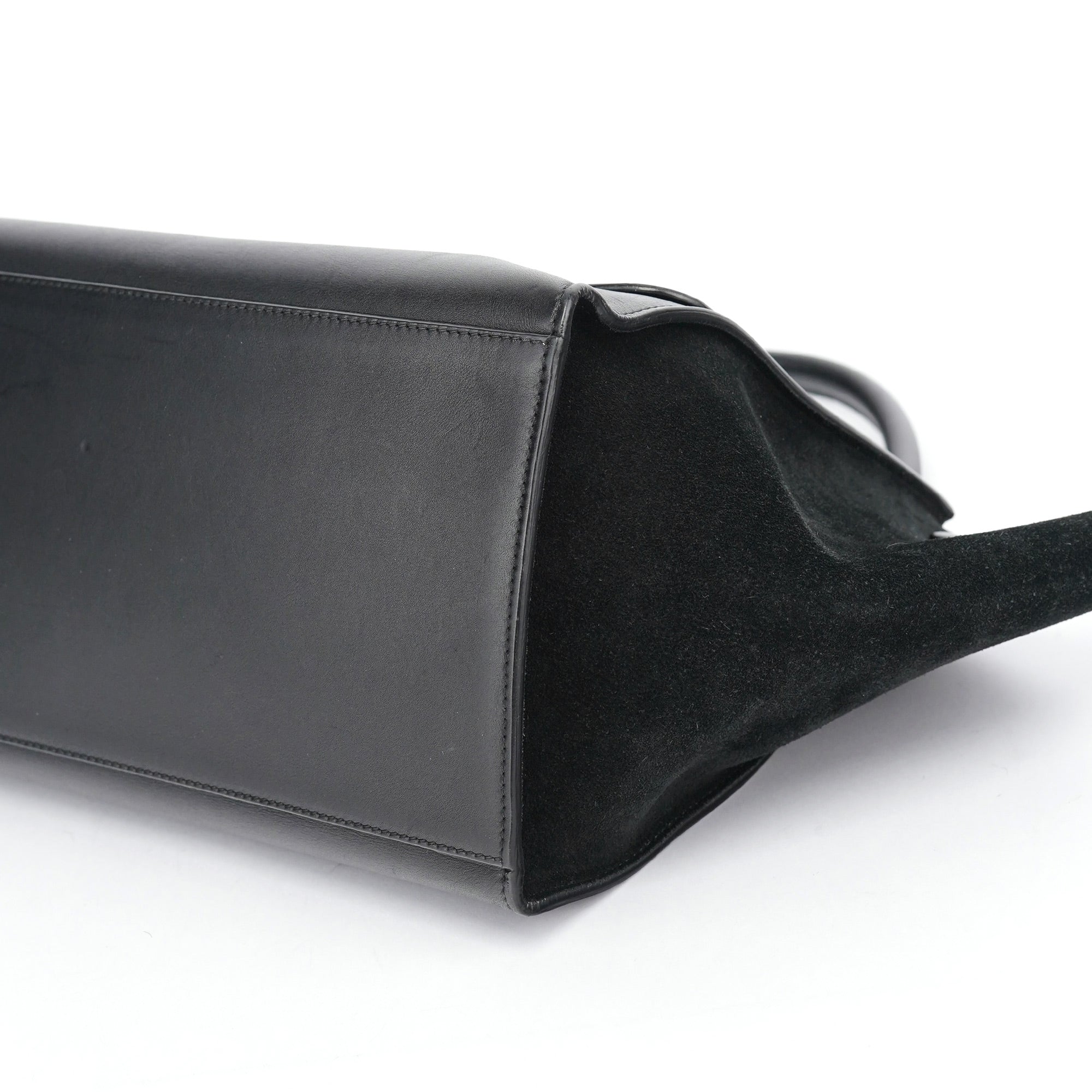 Celine Black Embossed Calfskin Trapeze 2-Way Bag