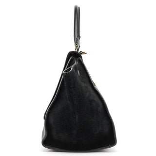 Celine Black Embossed Calfskin Trapeze 2-Way Bag