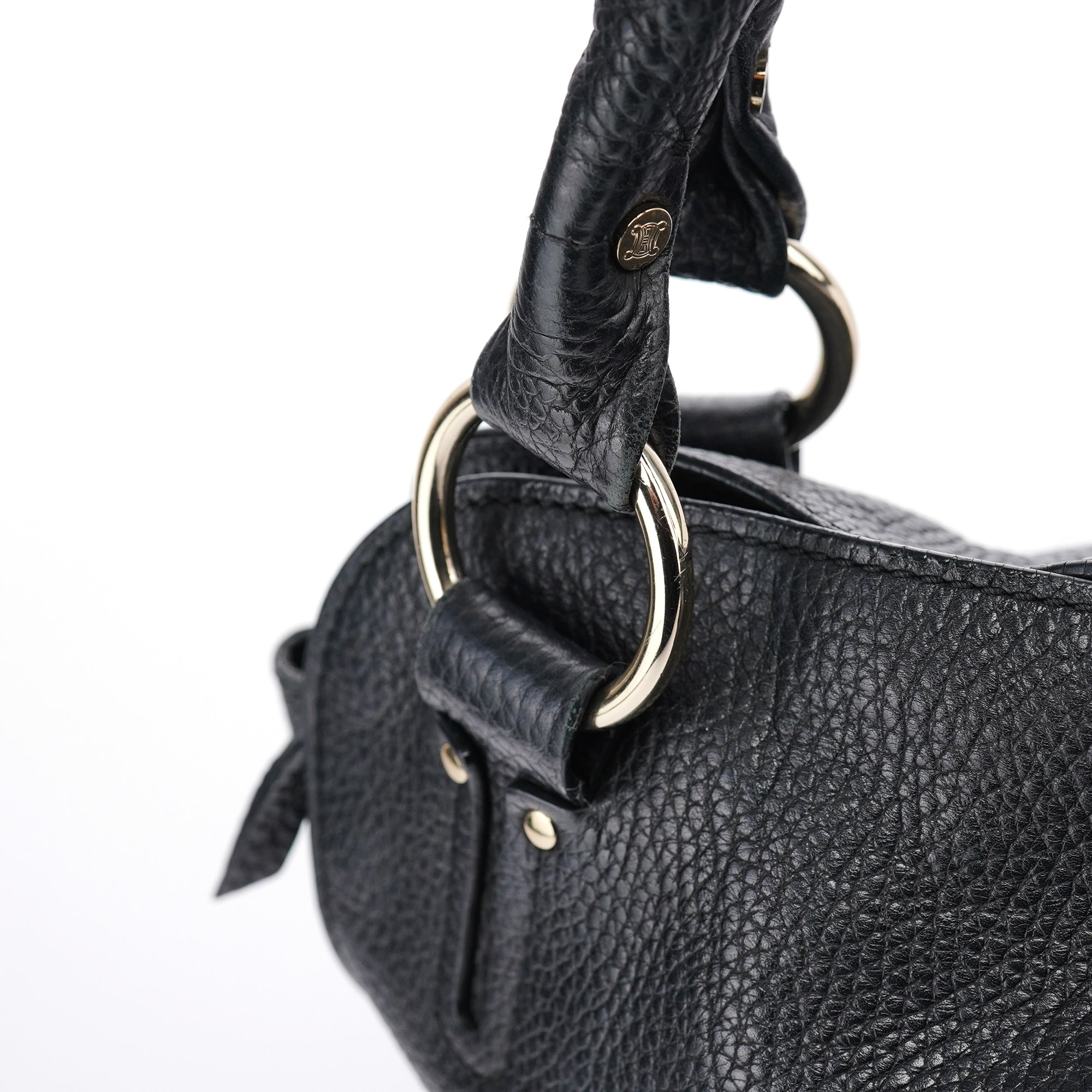 Celine Sac porté épaule Bittersweet en cuir noir