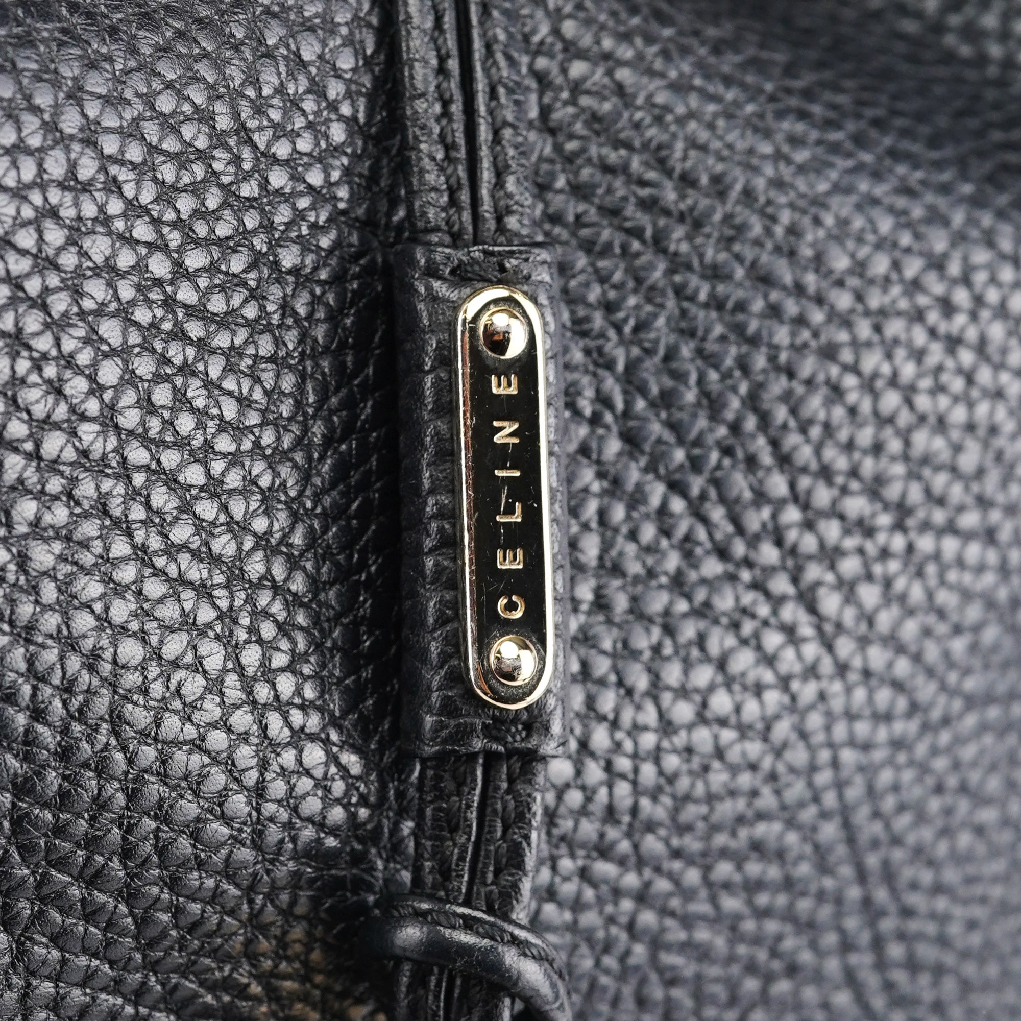 Celine Sac porté épaule Bittersweet en cuir noir