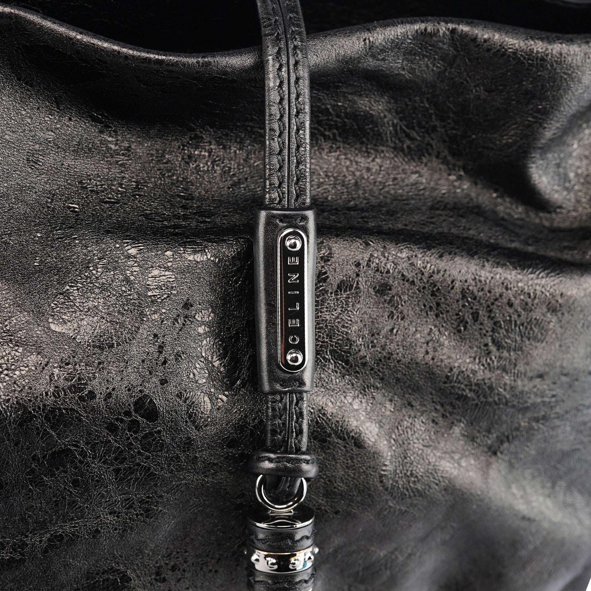 Celine Black Leather Bittersweet Shoulder Bag