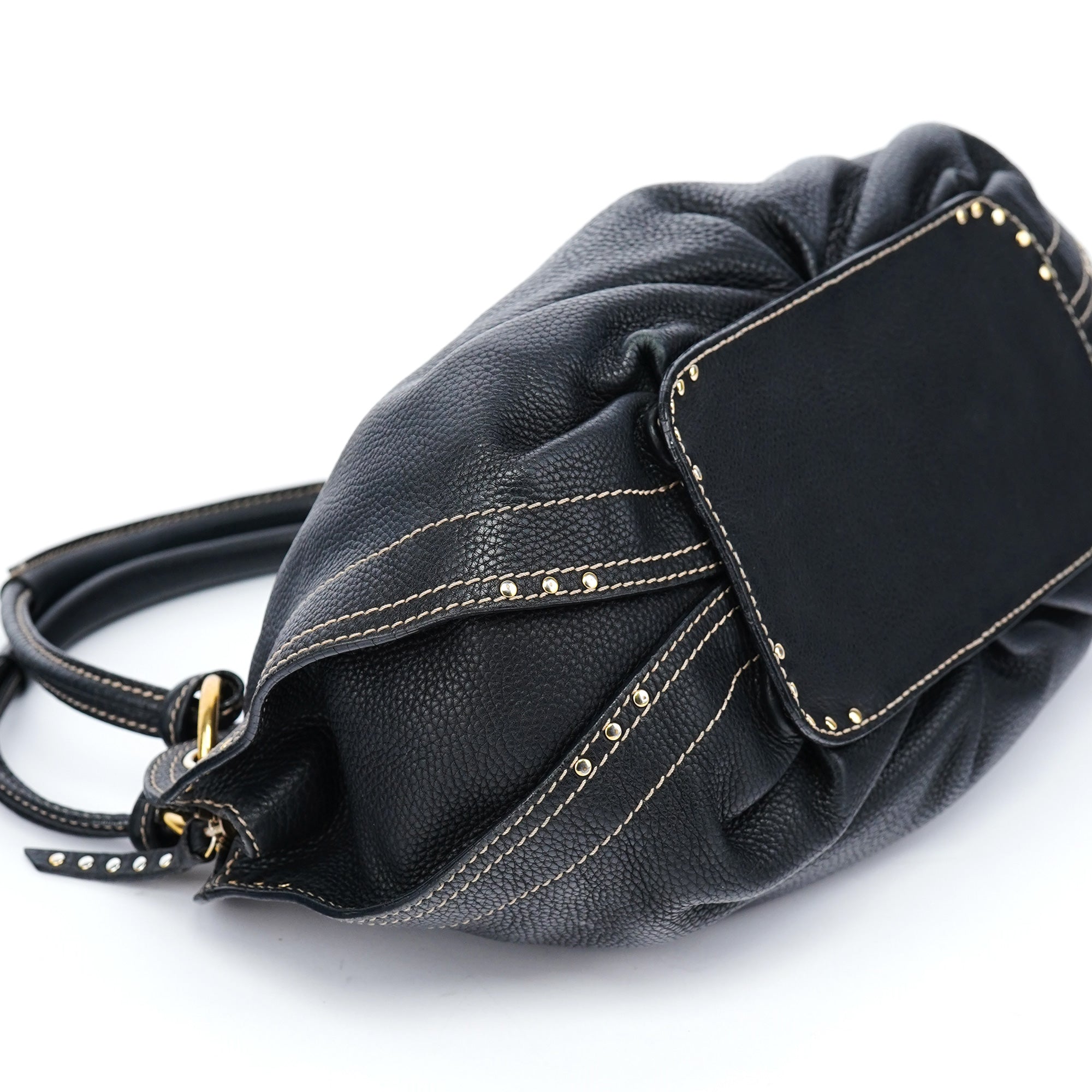 Celine Bittersweet Schultertasche aus schwarzem Leder
