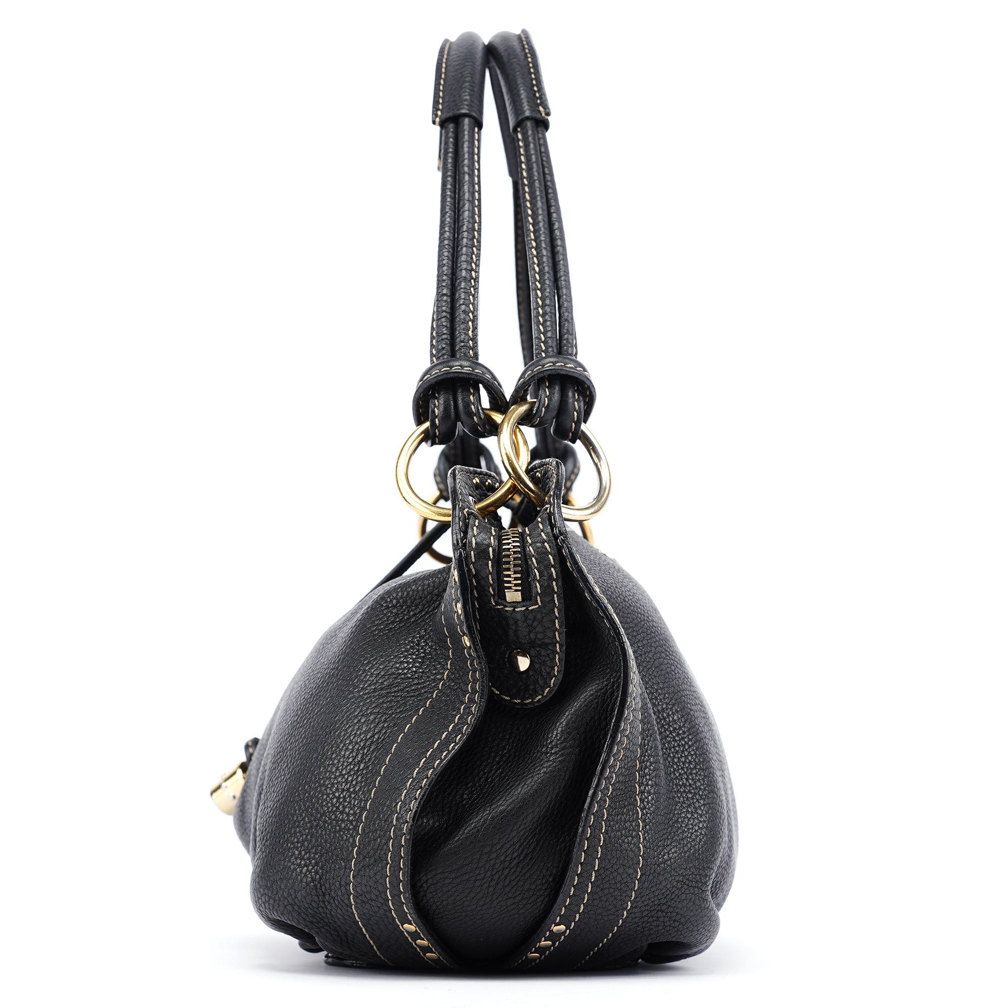 バッグ CELINE Bittersweet Hobo Bag Leather Celine Bittersweet Textured Brown Leather Large Hobo