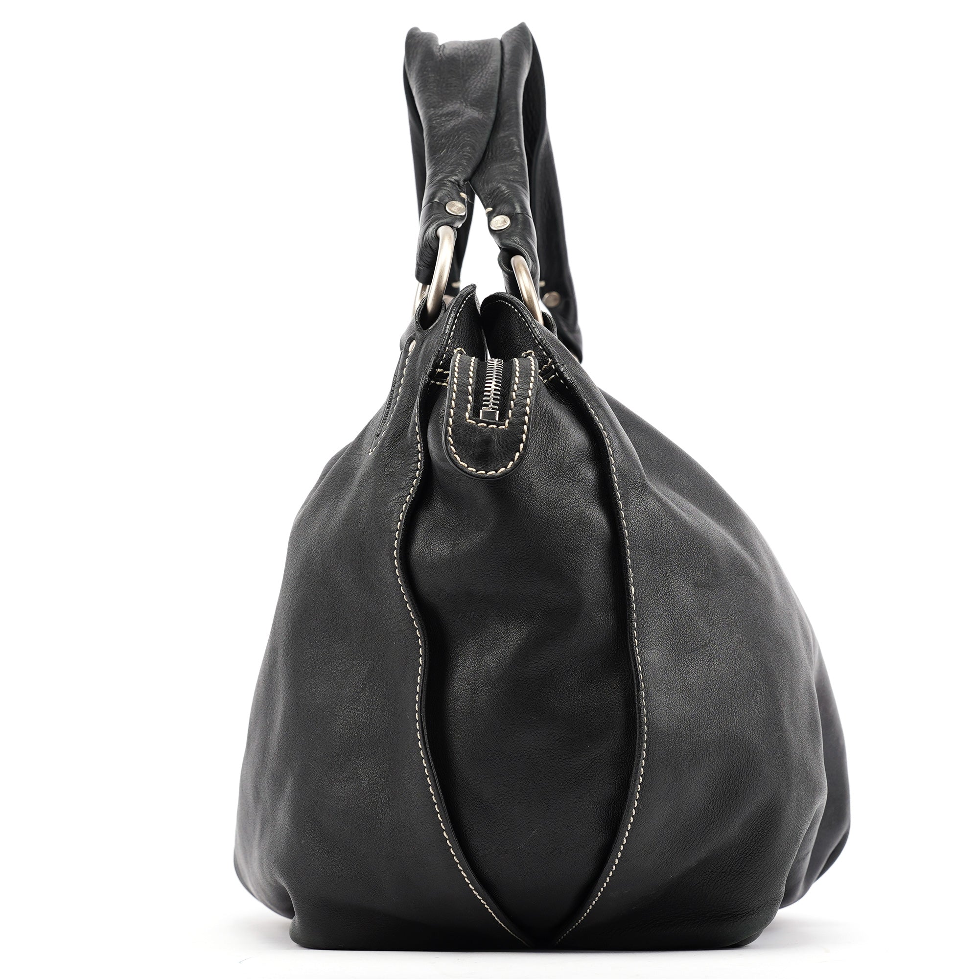 バッグ CELINE Bittersweet Hobo Bag Leather Celine Bittersweet Textured Brown Leather Large Hobo