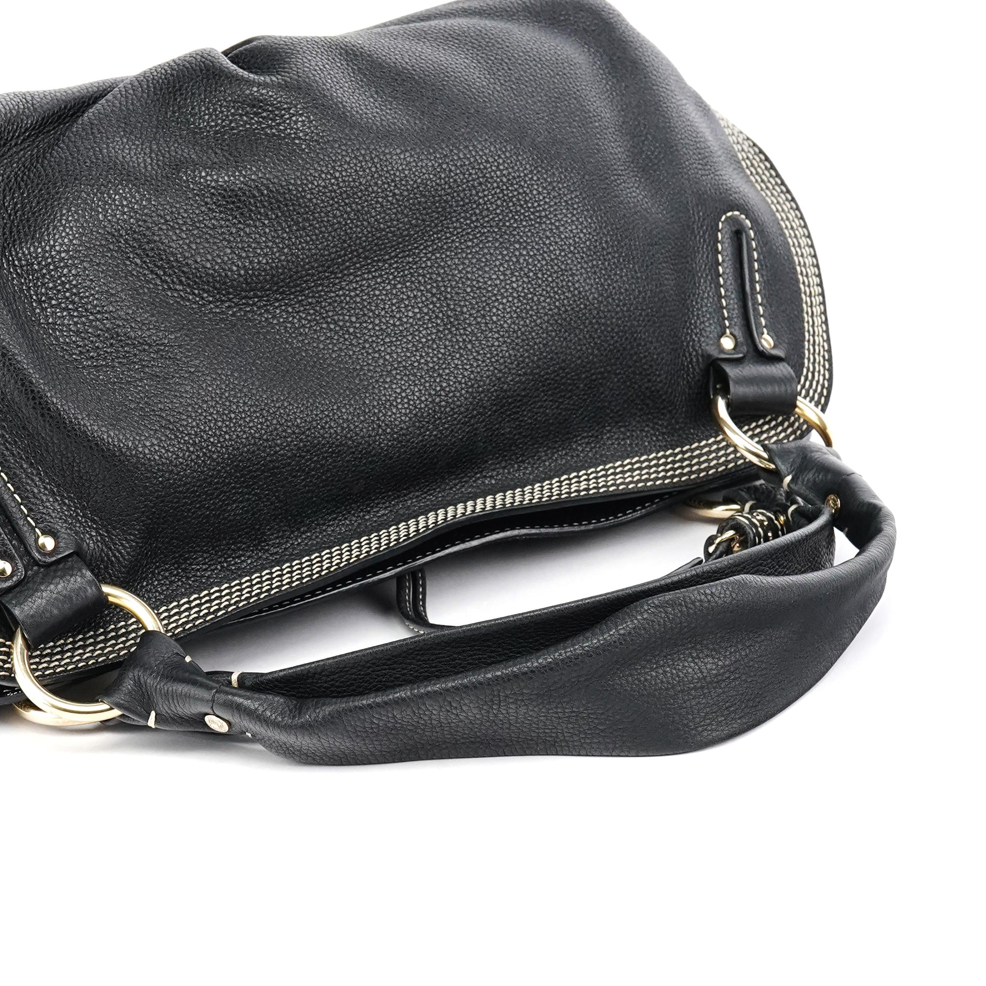 Celine Sac porté épaule Bittersweet en cuir noir