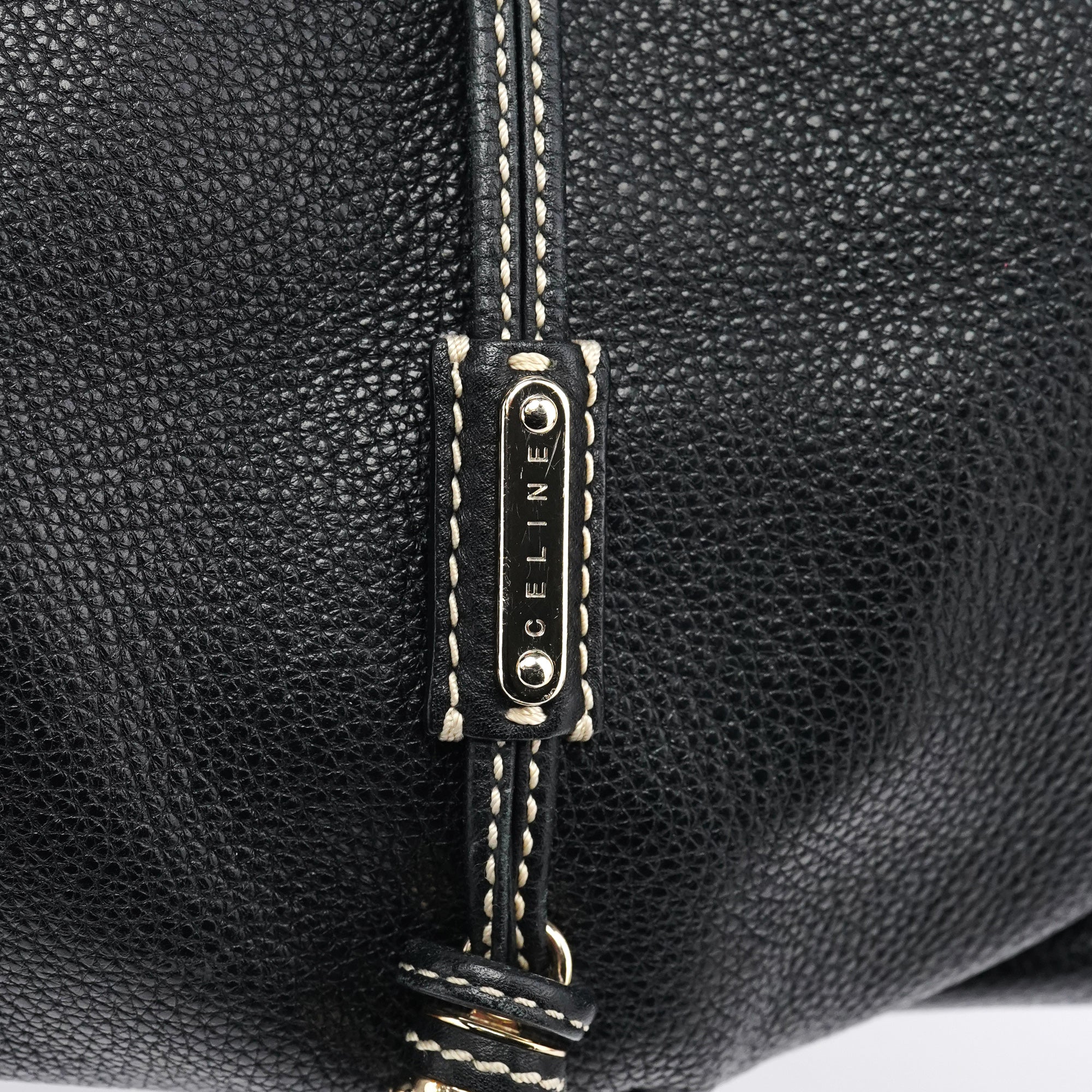 Celine Sac porté épaule Bittersweet en cuir noir