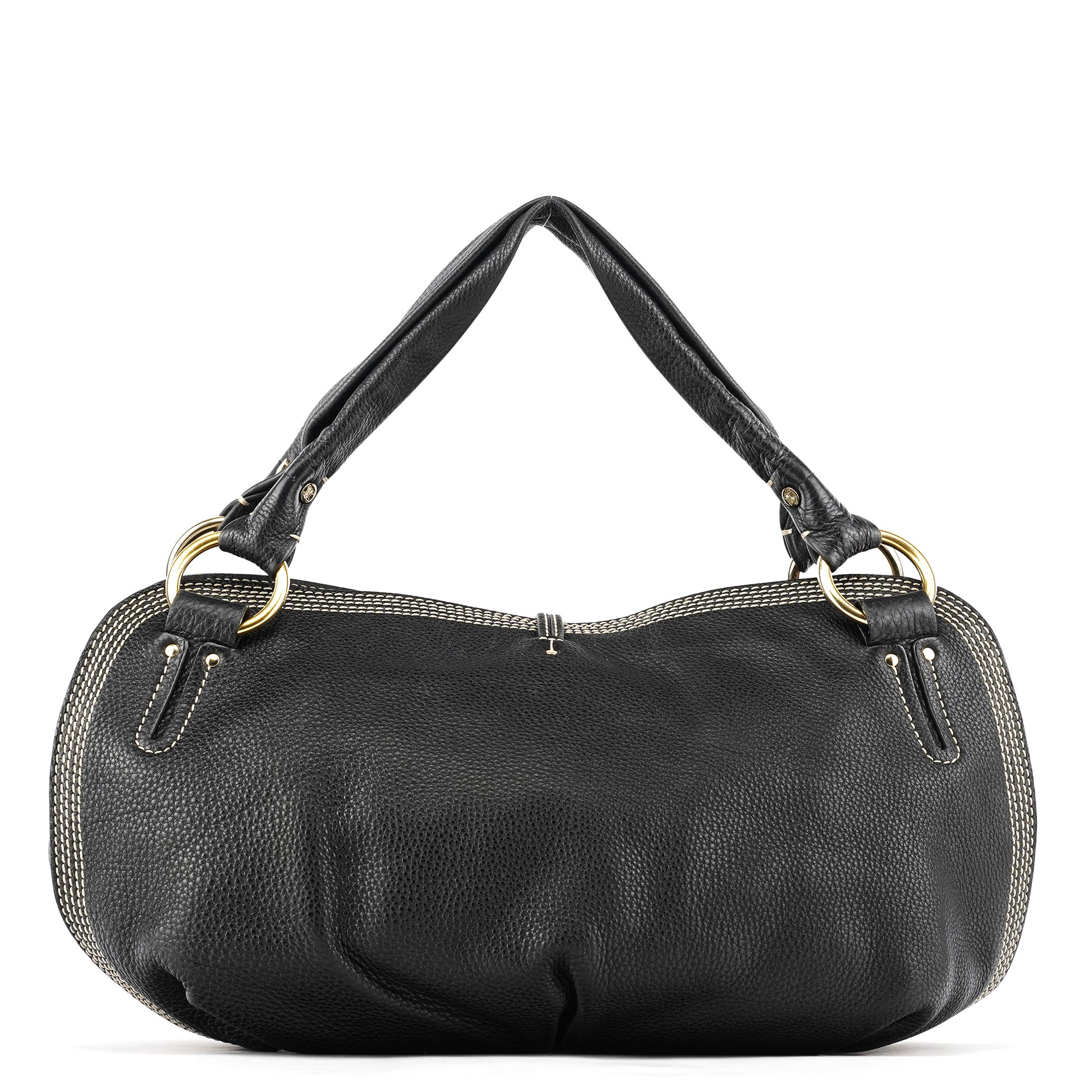 Celine Sac porté épaule Bittersweet en cuir noir