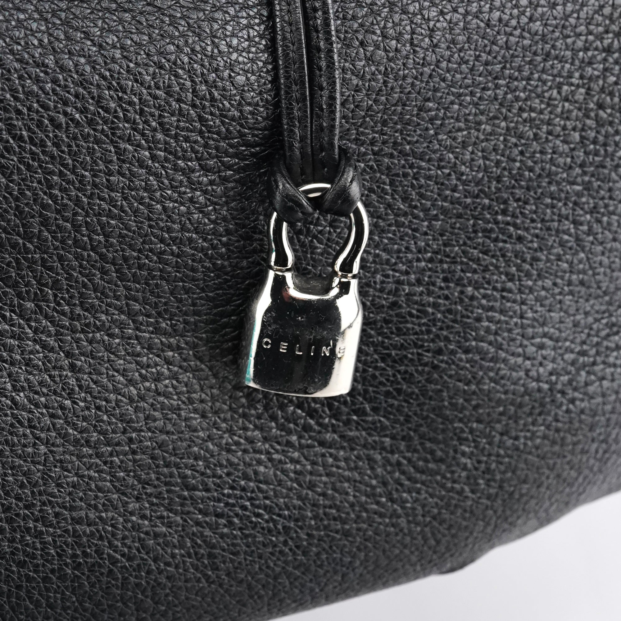 Celine Sac porté épaule Bittersweet en cuir noir