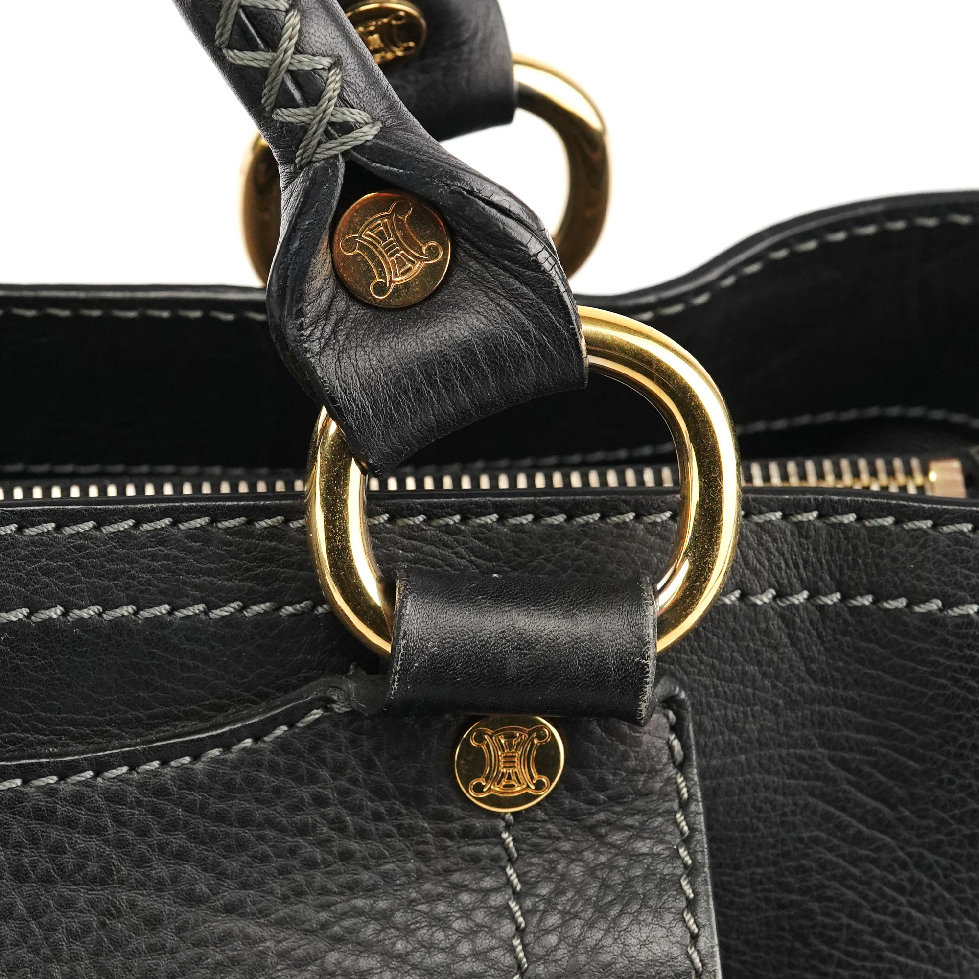 Celine Black Leather Boogie Tote Bag