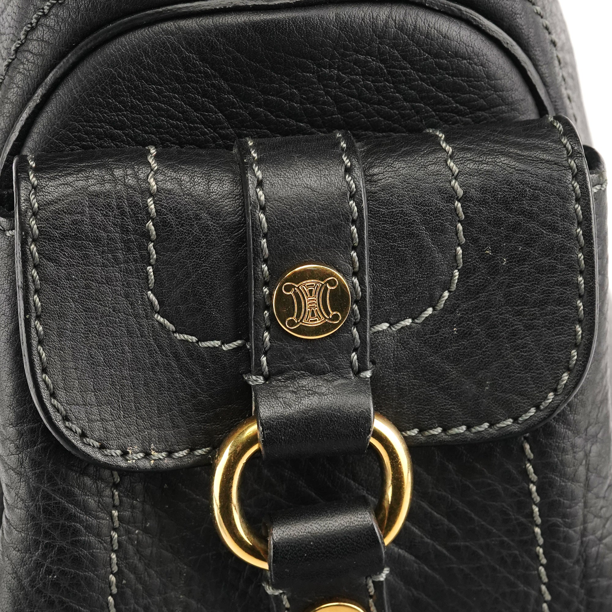 Celine Black Leather Boogie Tote Bag