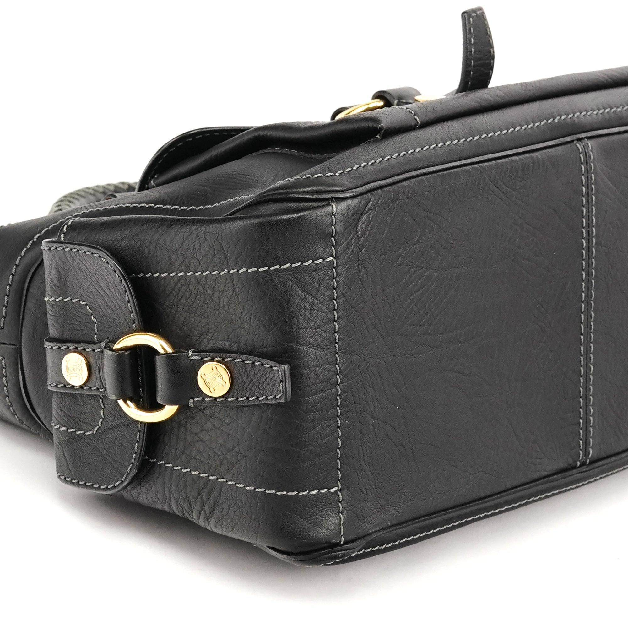 Celine Black Leather Boogie Tote Bag