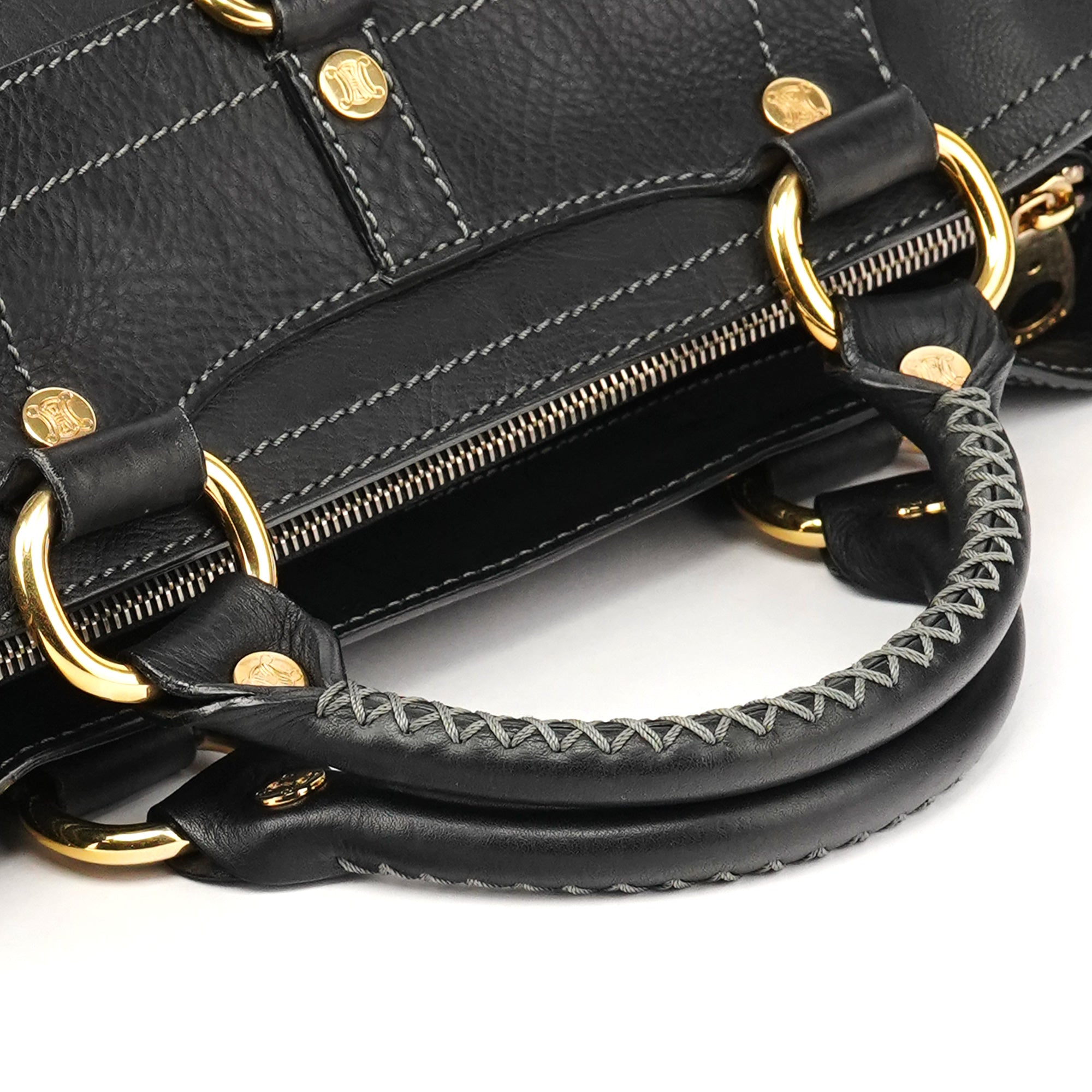 Celine Black Leather Boogie Tote Bag