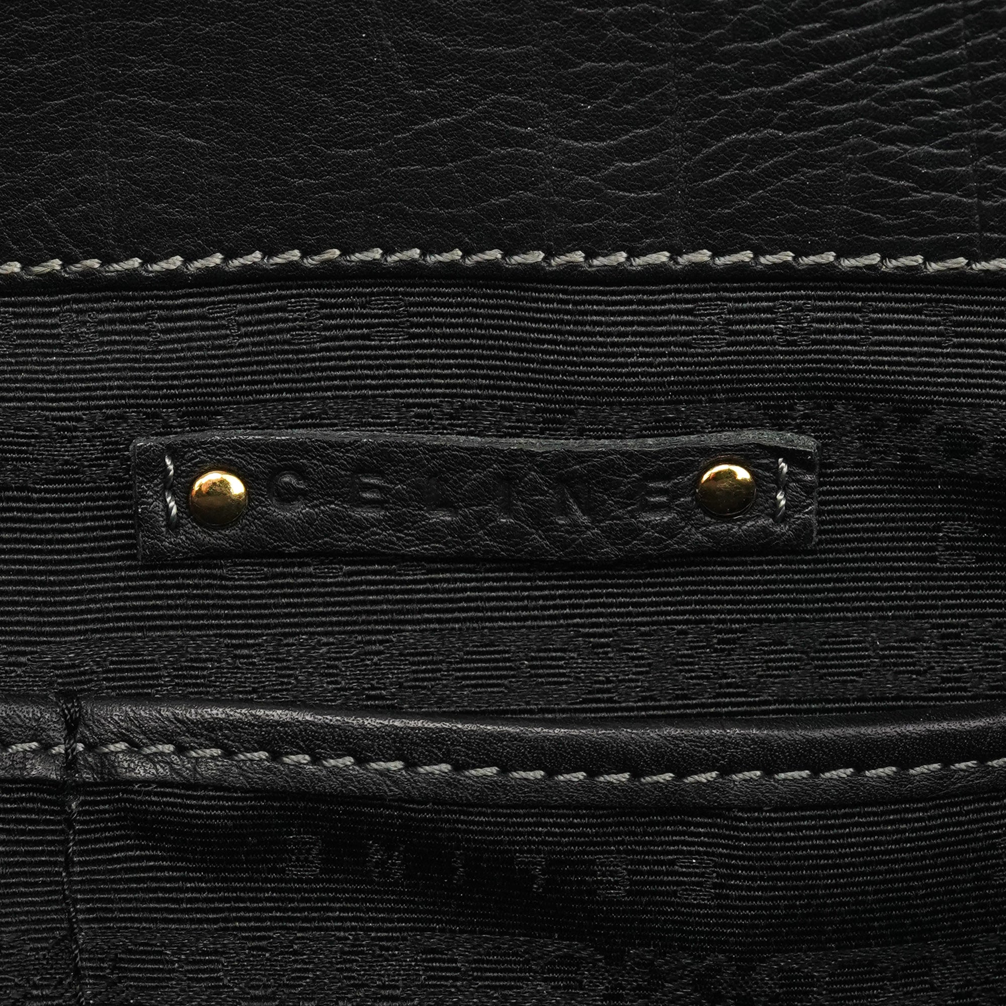 Celine Black Leather Boogie Tote Bag