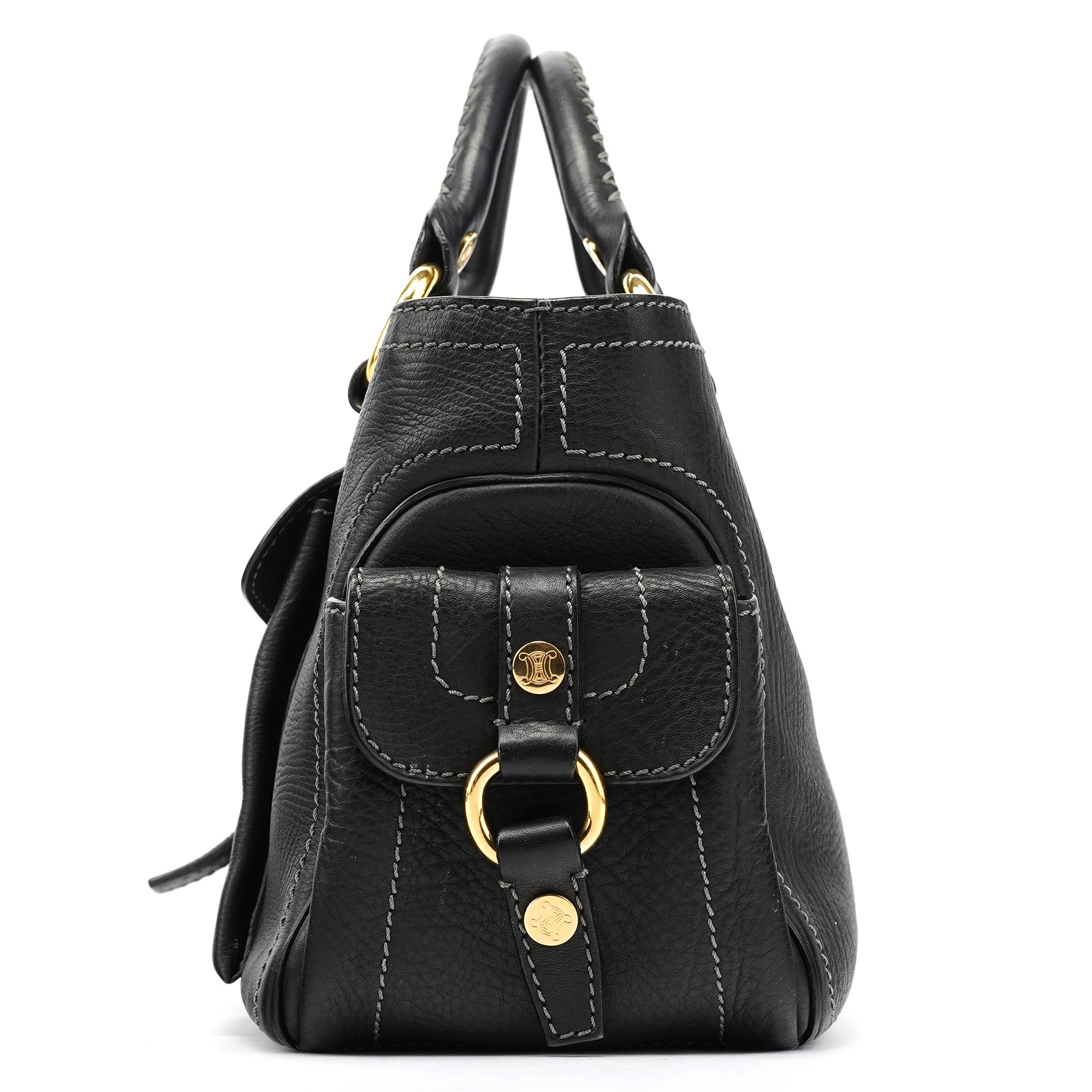 Celine Black Leather Boogie Tote Bag