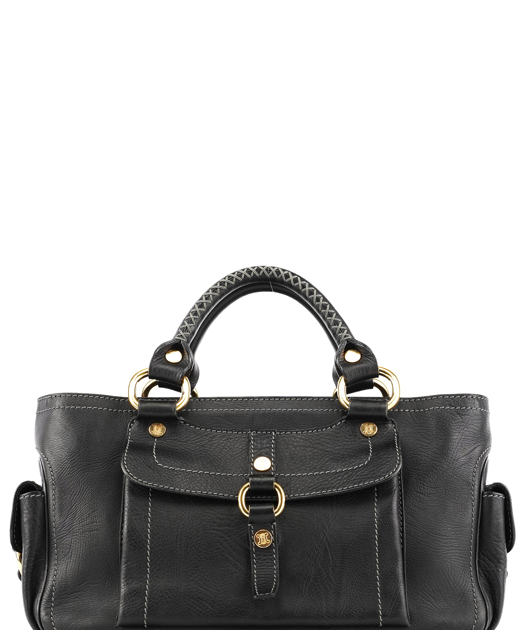 Celine Black Leather Boogie Tote Bag