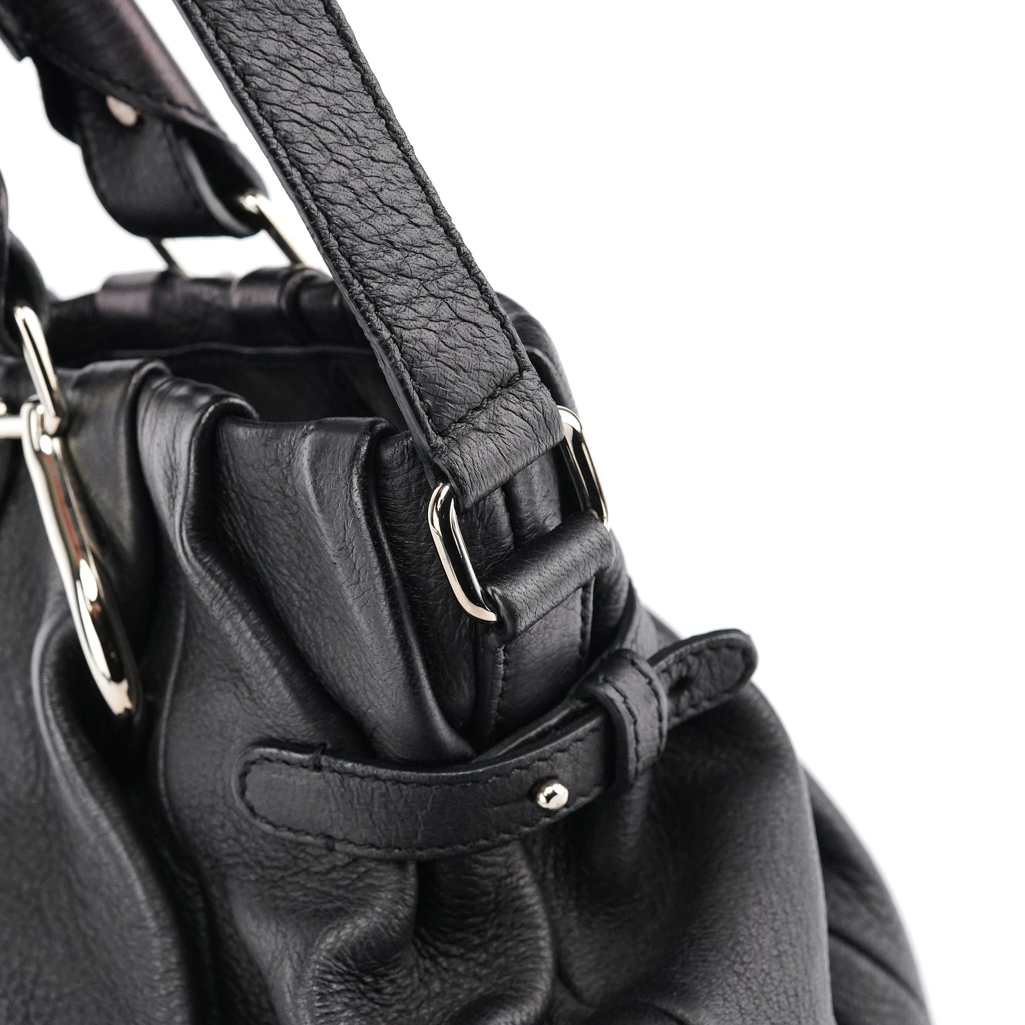 Celine Pillow 2-Way Tote Bag aus schwarzem Leder