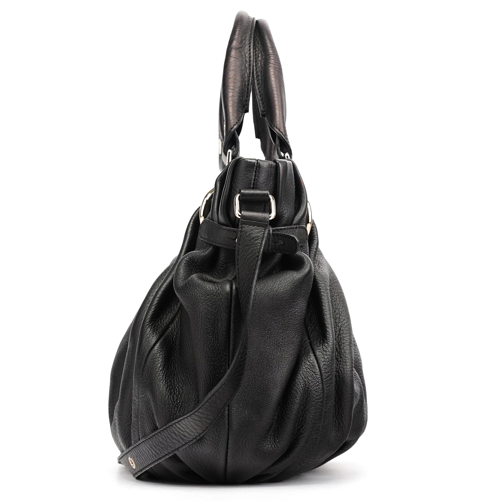 Celine Pillow 2-Way Tote Bag aus schwarzem Leder