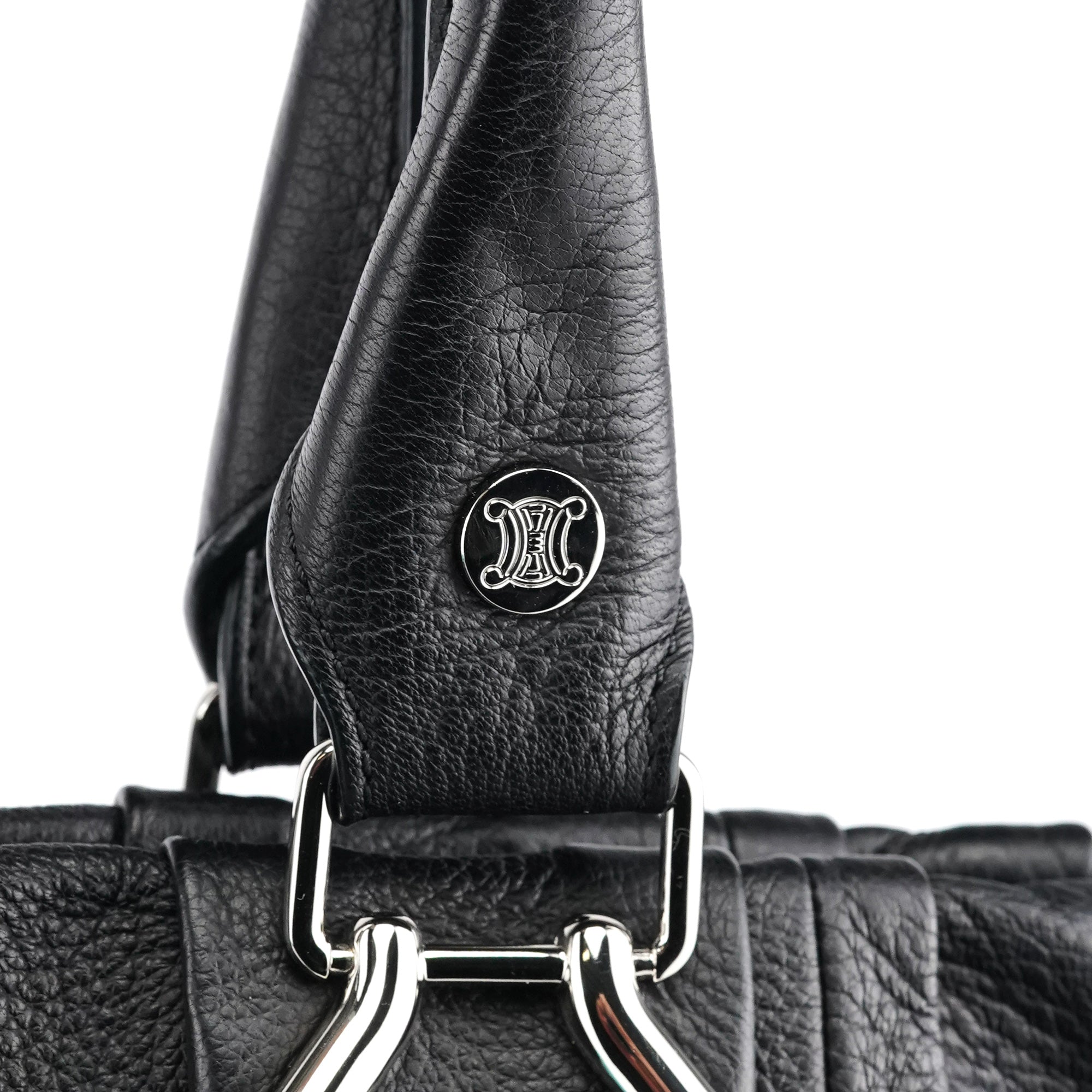 Celine Black Leather Pillow Tote Bag
