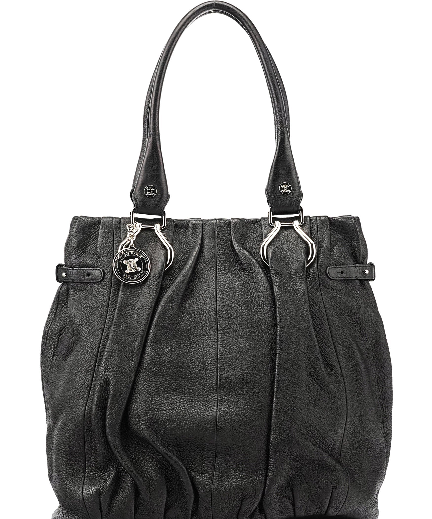 Celine Black Leather Pillow Tote Bag
