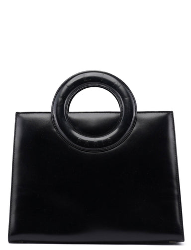 Celine Black Leather Round Handle Handbag