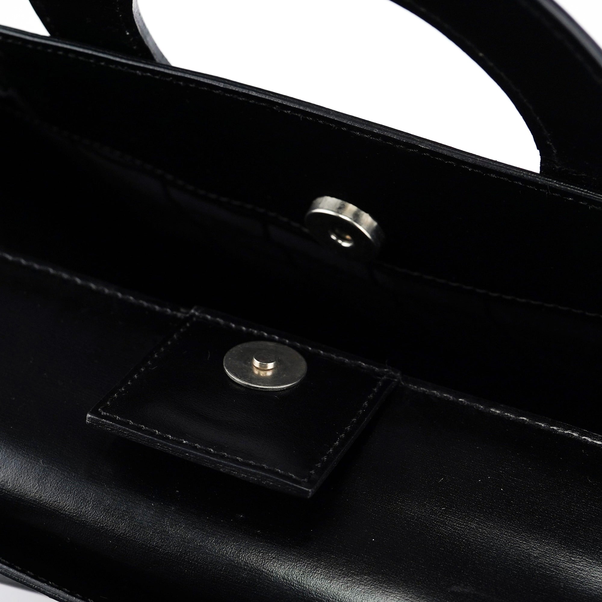 Celine Black Leather Round Handle Handbag