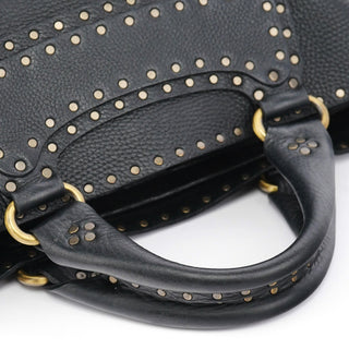 Celine Black Leather Studded Boogie Tote Bag
