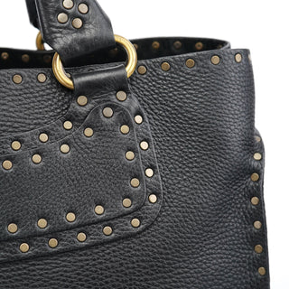 Celine Black Leather Studded Boogie Tote Bag