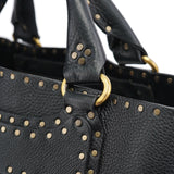 Celine Sac cabas Boogie clouté en cuir noir