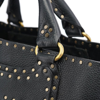 Celine Black Leather Studded Boogie Tote Bag