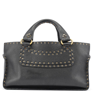 Celine Black Leather Studded Boogie Tote Bag