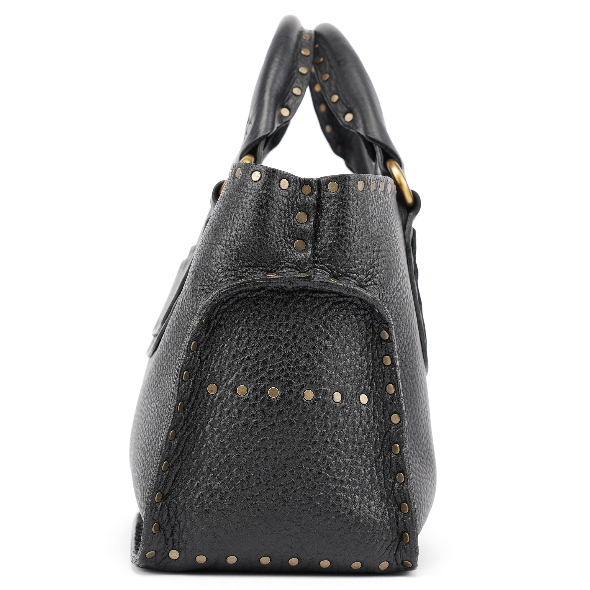 Celine Sac cabas Boogie clouté en cuir noir
