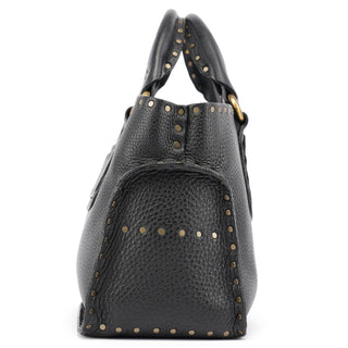Celine Black Leather Studded Boogie Tote Bag