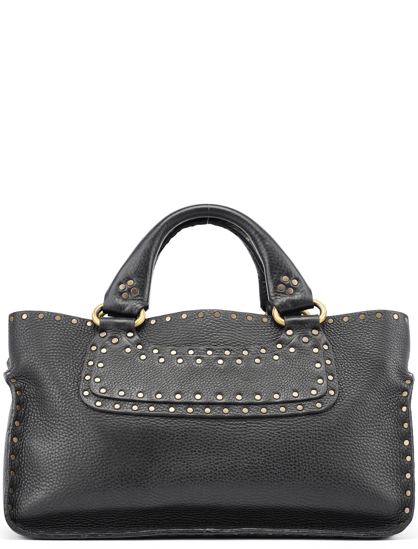Celine Sac cabas Boogie clouté en cuir noir