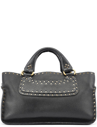 Celine Black Leather Studded Boogie Tote Bag