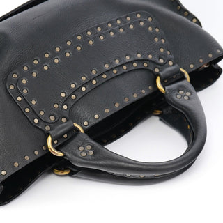 Celine Black Leather Studded Boogie Tote Bag