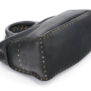 Celine Black Leather Studded Boogie Tote Bag