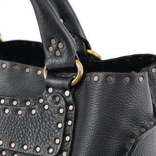 Celine Black Leather Studded Boogie Tote Bag