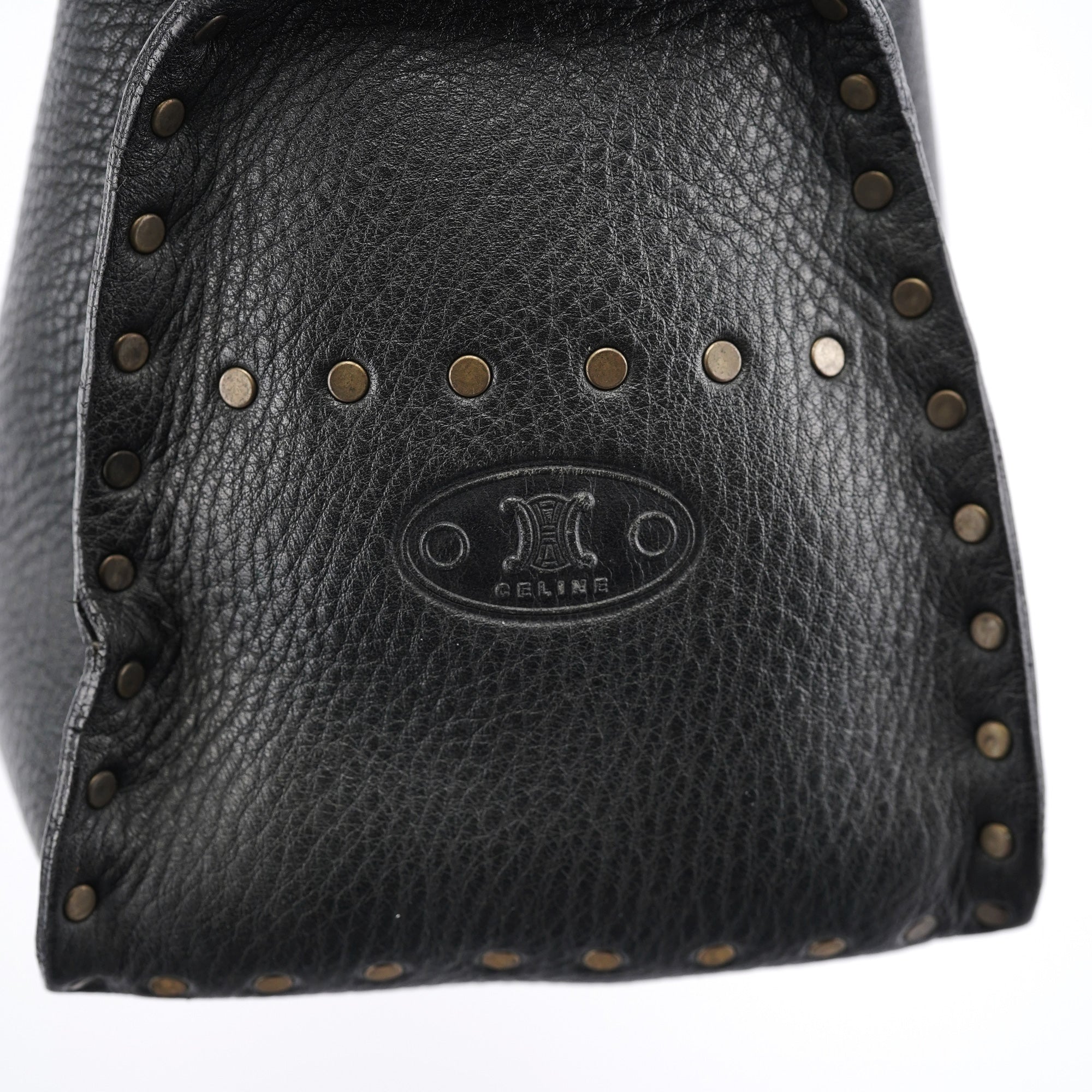 Celine Black Leather Studded Boogie Tote Bag