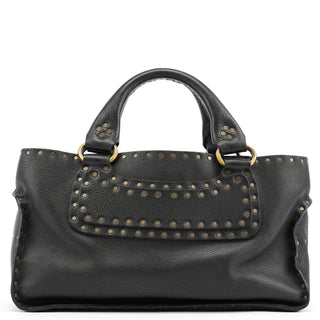 Celine Black Leather Studded Boogie Tote Bag