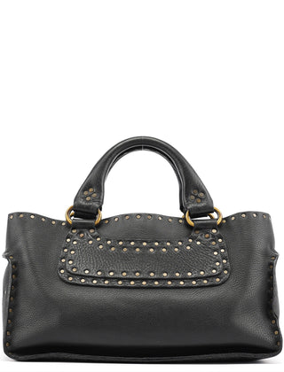 Celine Black Leather Studded Boogie Tote Bag