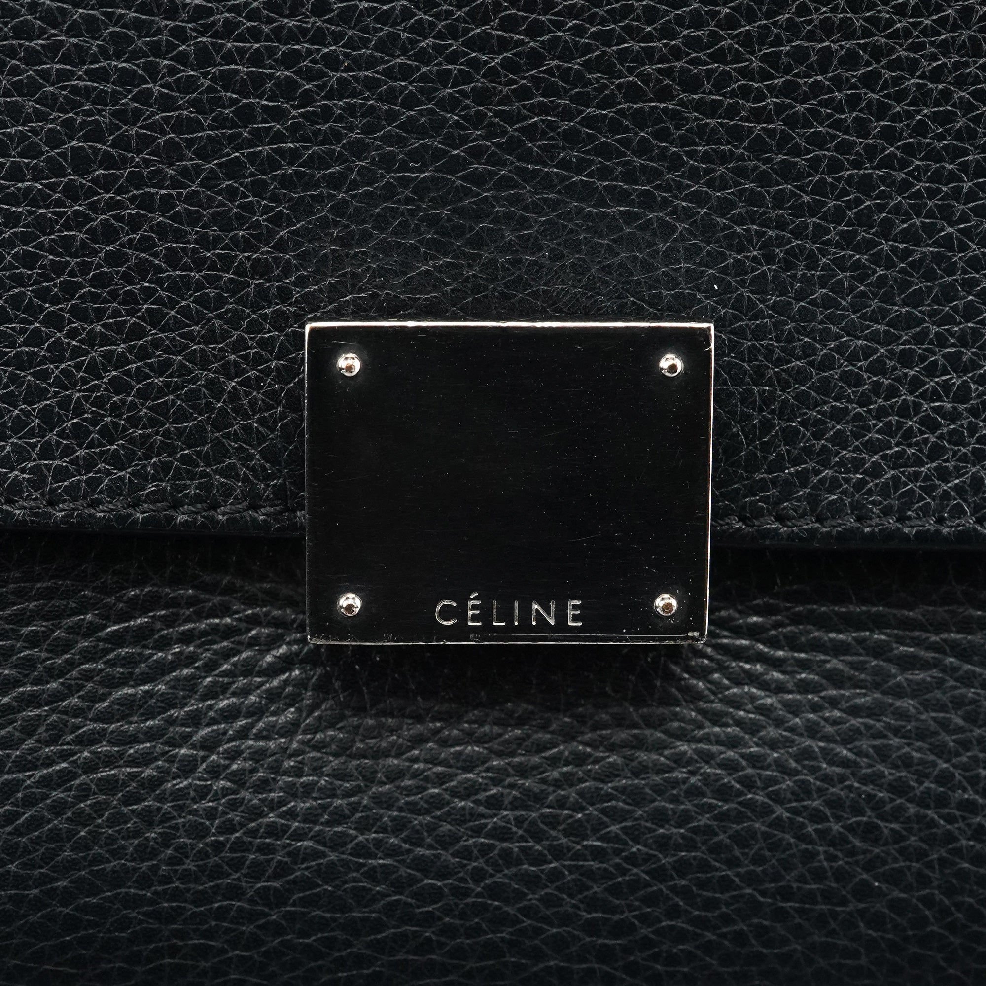 Celine Black Leather Trapeze 2-Way Bag