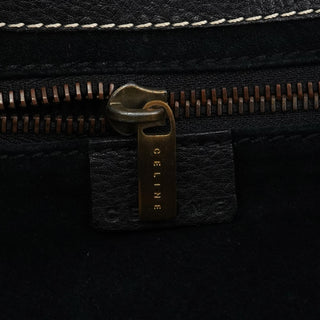 Celine Black Pebbled Leather Belt Tote Bag