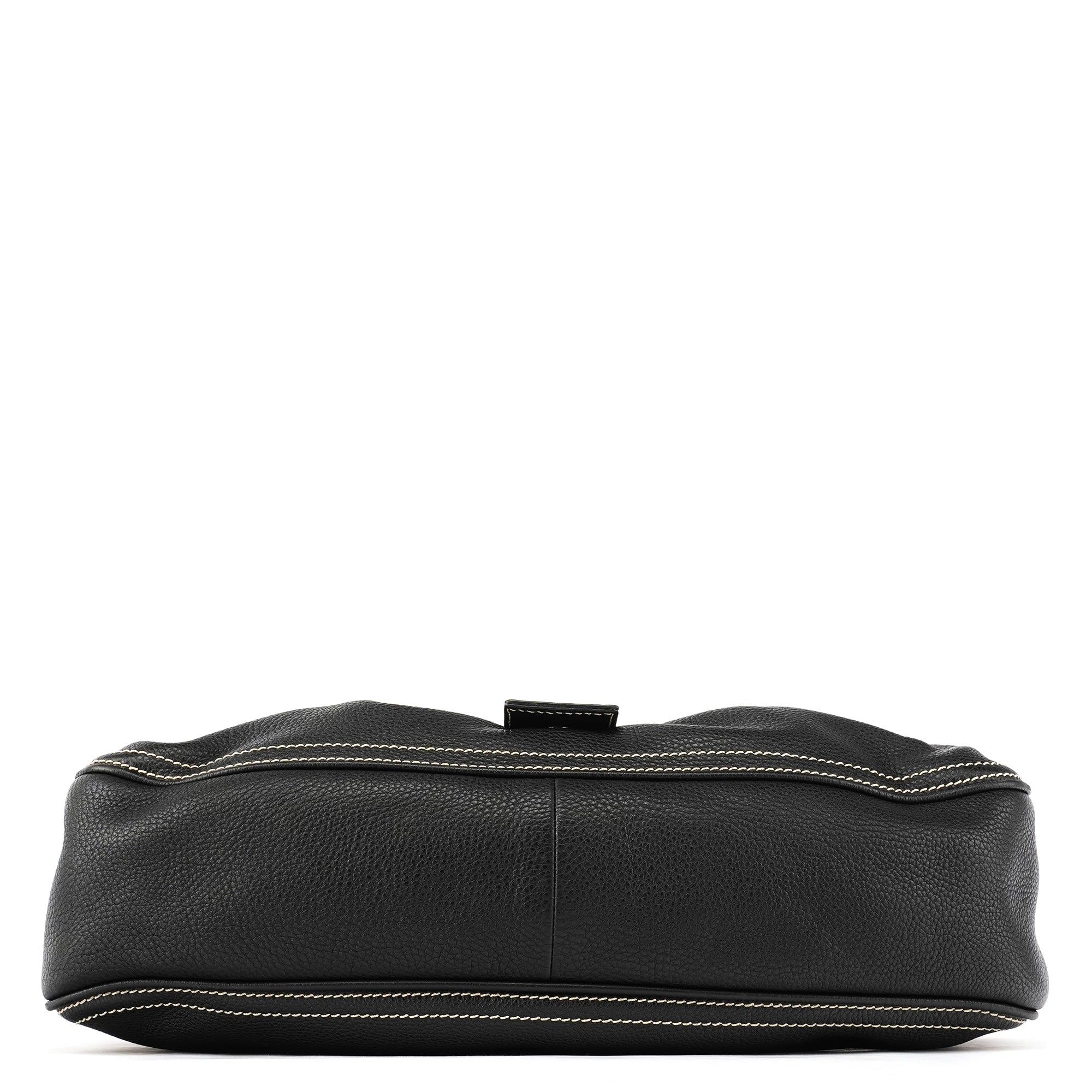 Celine Black Pebbled Leather Belt Tote Bag
