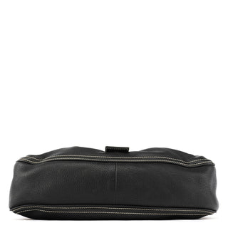 Celine Black Pebbled Leather Belt Tote Bag