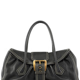 Celine Black Pebbled Leather Belt Tote Bag