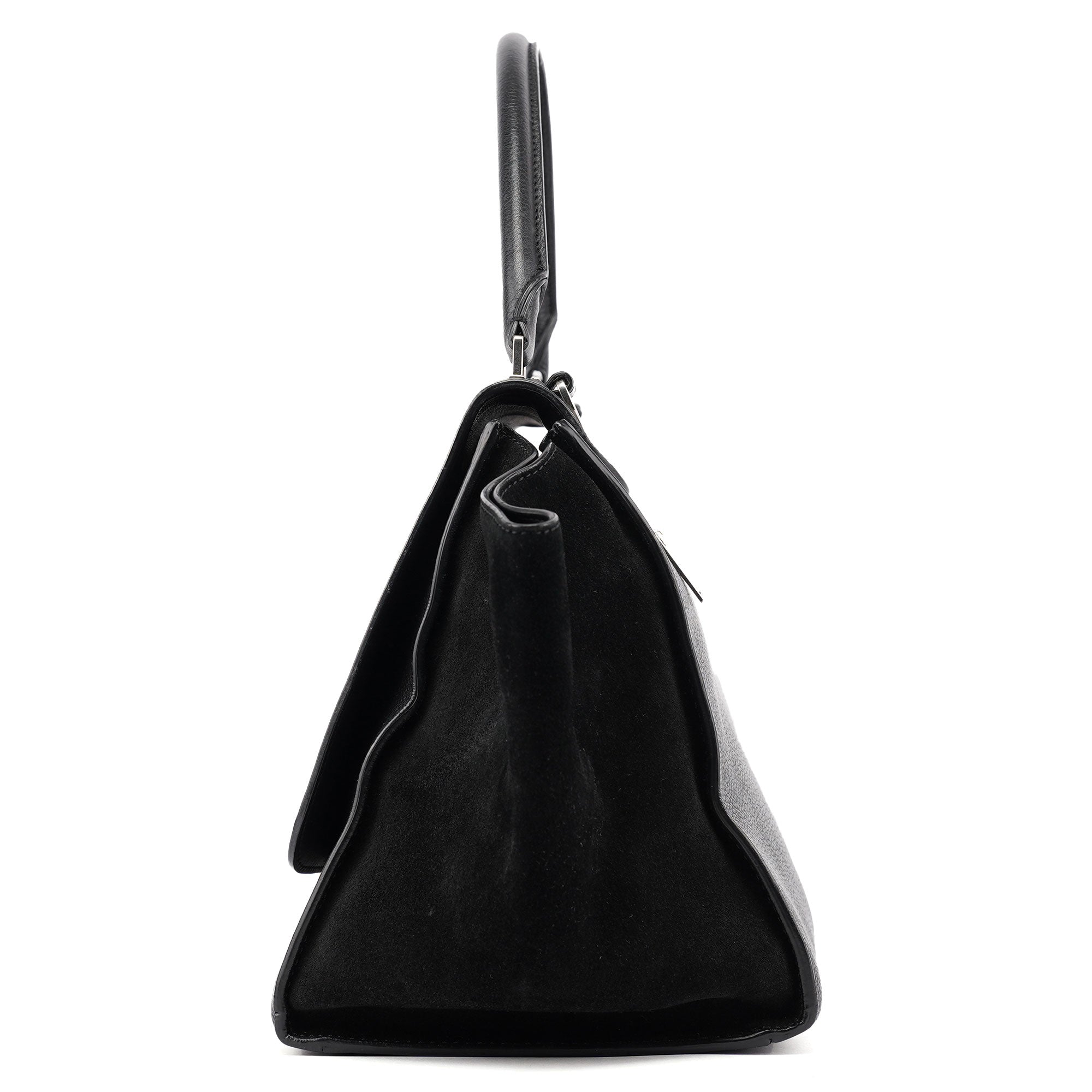 Celine Black Suede Leather Trapeze 2-Way Shoulder Bag